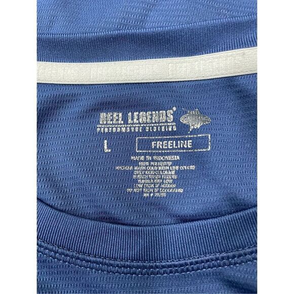 Reel Legends Freeline Men’s Blue Performance Short Sleeve Tee Shirt Size Large - Picture 4 of 4